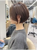 大人可愛い20代30代40代黒髪前下がりショートボブ丸みショート◎