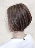冬カラー40代50代◎似合わせカット冬の暗髪前下がりショート