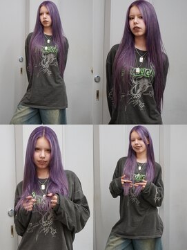 ヴァーディ オモテサンドウ(Vardy omotesando) purple/ムラサキ ハイトーンロング パープル 表参道ブリーチ
