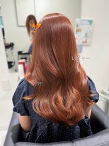 ミニヨン バイ ハピネス 高の原店(mignon by Happiness) オレンジベージュ/ブリーチなしダブルカラー/顔まわり/艶髪