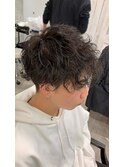 ツイストスパイラルパーマ  ダークアッシュ ツーブロック 無造作