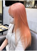 ba726_透明感ベビーオレンジハイトーンカラーシースルーバンク