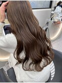 韓国ヘア　ロングヘア　レイヤーカット　前髪カット　くびれ巻き