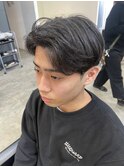 メンズセンターパートニュアンスパート