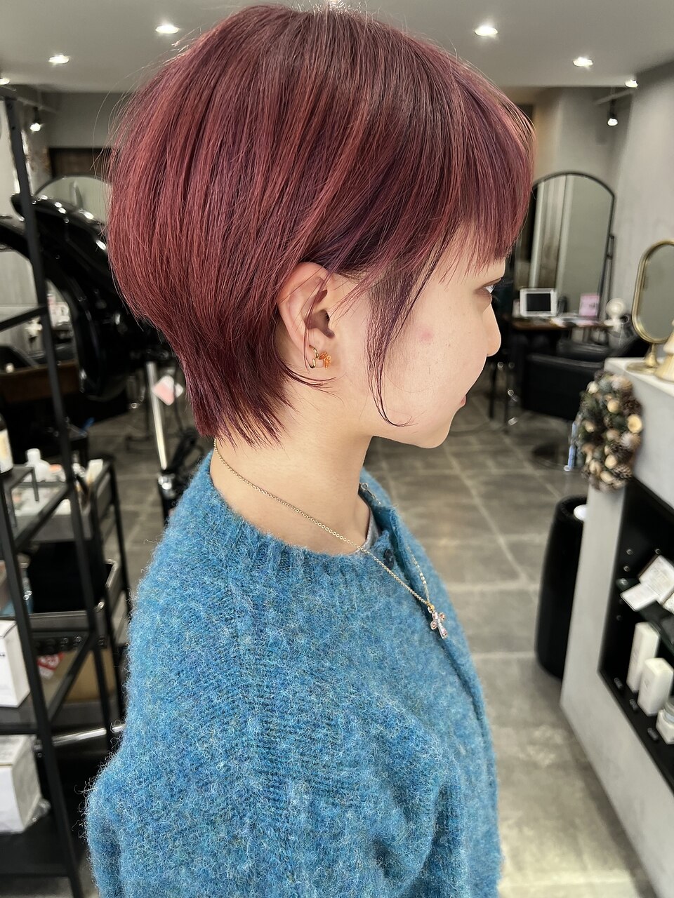 丸み×くびれショート ピンクバイオレットブリーチカラー：L195666687