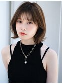 ◯くびれボブフェイスレイヤーぱっつん前髪ウルフパーマ大人女子