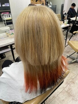 アジールヘア 所沢プロペ通り店(agir hair) ウルフ×エンドカラーレイヤーカットデザインカラー夏所沢練馬