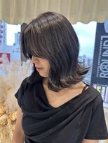 リュンヌ(Lune)&nbsp;ダークパープル×外ハネボブ/ブリーチカラー/ダブルカラー/YU07