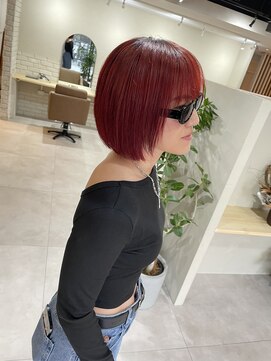 ロアバイチェリーコークウブ(Loa by CHERRY COKE ubu) ミニボブもチェリーレッド