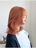 イメチェン/レッドブラウン/フルバング/似合わせカット/溝ノ口駅