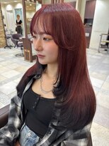 ファブ 千葉店(FaB)&nbsp;【ブリーチなしダブルカラー×チェリーレッド×ブラック】