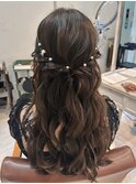 結婚式お呼ばれヘア/ハーフアップアレンジ/参列ヘアセット