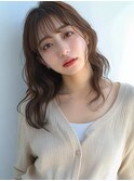 前髪カット 顔周りカット ブラウンベージュ レイヤーカット 20代