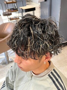 スペックホルダー(Spec Holder) 波巻きツイストスパイラルハイライトで魅せる無造作パーマ