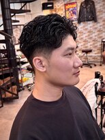 グラッドマンズカットクラブ 立川(GLADMAN'S CUT CLUB) メンズカットラルフカールオールバックパーマ立川メンズバーバー