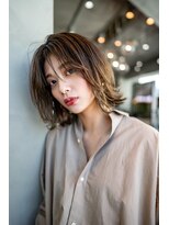 ケアリー 武蔵小杉(Carelly)&nbsp;大人かわいい前髪セシルカットココアブラウンフリンジウェーブ