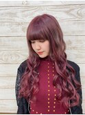 透明感☆ワインレッド～編み込みエクステ@岡しゃん