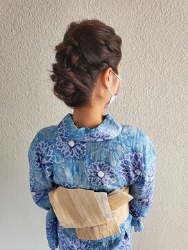 パリスパート2 浴衣 スッキリ 編み込み ヘアアレンジ