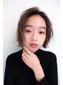 【kiji】ヘルシー質感なセンターパートボブ。