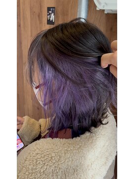 アヴァンス 天王寺店(AVANCE.) インナーカラー×パープル