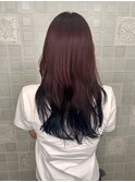 レッド×ブラック裾カラー
