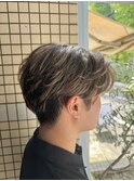 センターパート×ハイライト