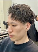 フェザーショート×かき上げパーマ×無造作パーマ