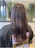 透明感ピンクラベンダーゆるふわ大人可愛いウェーブロング