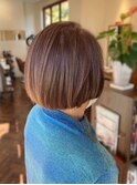 【芦屋クロス美容室】ミセススタイル◎つやカラー重めボブ
