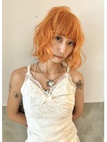 ピア(Pia) ブリーチ ハイトーン Wカラー オレンジカラー ダブルカラー ボブ