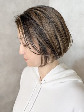 エンクス(enx) ホワイトグレージュデジタルパーマチェリーブラウン鶴ヶ峰NH65