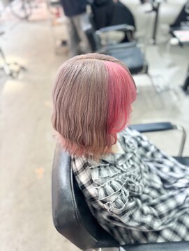 ゲームバイアランスミシー 心斎橋(GAME by Alan Smithee) 【Nagi】ミルクティー×ピンク/艶髪ハイトーン