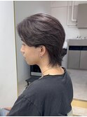 スパイキーショートブルーブラックフェザーパーマサーフカール