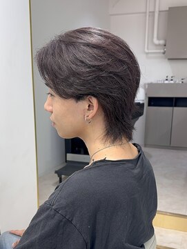 ワンズ リー 上大岡店(One's ly) スパイキーショートブルーブラックフェザーパーマサーフカール