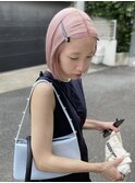 【大人可愛い】ブロンドに落ちるミルクティーピンク