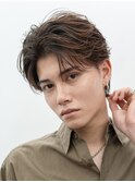 天神大名メンズパーマフェザーパーマセンターパートガイルヘア