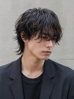アッシュ 桜木町店(Ash)&nbsp;【横浜桜木町】黒髪ウルフ×フリックパーマ/メンズカット