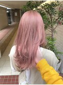 髪質改善　ハイトーン　ピンクベージュ　10代20代