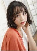 透け感バング×ラフカールボブ