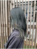 アッシュグリーンカラー　インナーミルクティーベージュ♪