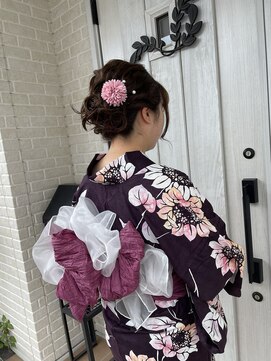 ヘア デザイン 虹いろのはさみ 浴衣とセット