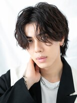 モッズヘアメン 名護大東店(mod's hair men)&nbsp;センターパート無造作束感アースカラーマッシュパーマa名護大東