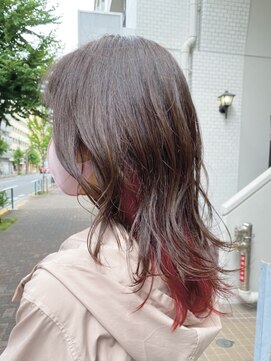 アース オーセンティック 三鷹店(EARTH Authentic) ウルフヘア/レッドインナーカラー