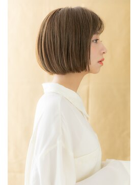 カバーヘア ブリス 北浦和(COVER HAIR bliss) カーキベージュハイライト切りっぱなしボブY北浦和10代20代30代