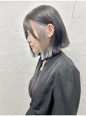 イヤリングカラーホワイトグレージュアッシュシルバーボブ