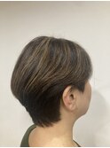 ショート (白髪ぼかし)