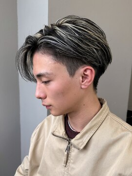 エルマーク 京都河原町(L-MARK) ハイライトセンターパートメッシュダブルカラーツーブロック