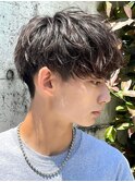 原宿ゆるめシャドウパーマメンズマッシュウルフカットルーズヘア