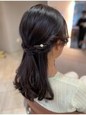 結婚式お呼ばれへアセット　ハーフアップ