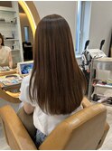 20代30代◎透明感ミルクティーベージュミディアムレイヤー
